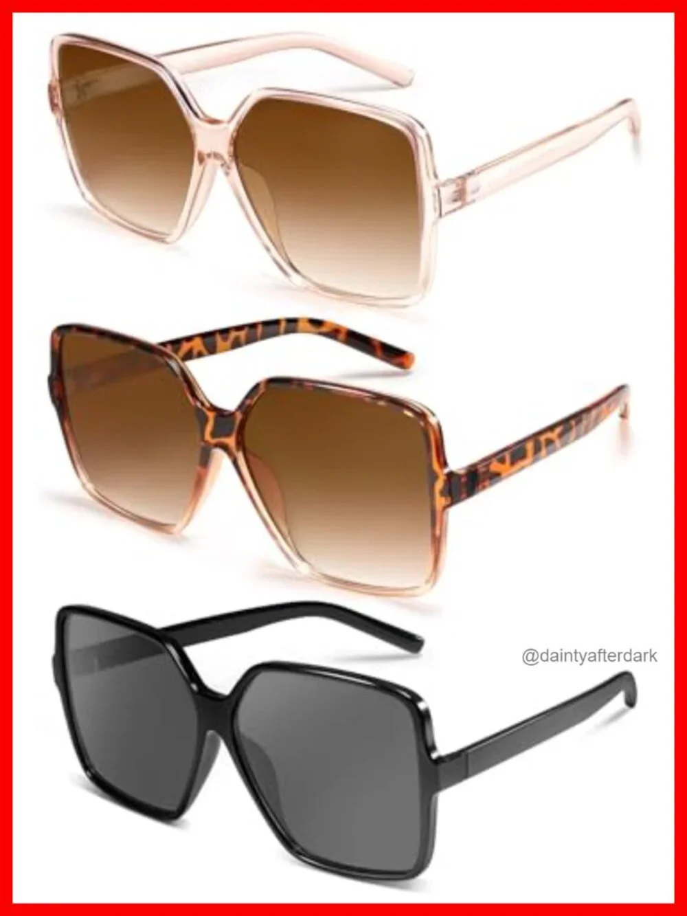 Oversized Square Sunglasses Women UV400 Protection Retro Shades